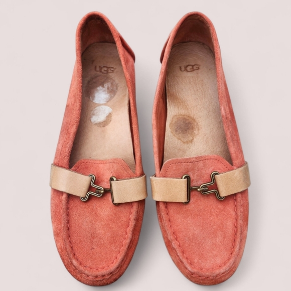 UGG Orange Loafers US 8 Leather Moccasins - Picture 3 of 16